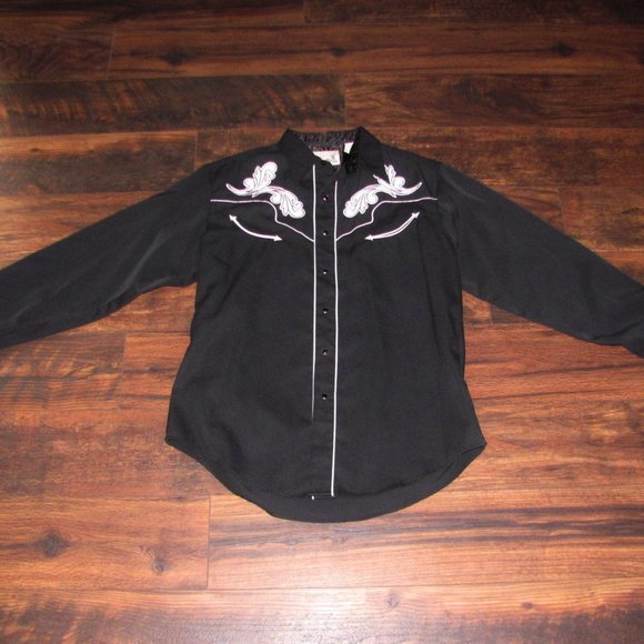 Roper Western Riding Shirt Men's Size Large Pearl Button Up Shirt Embroidered - Picture 4 of 10